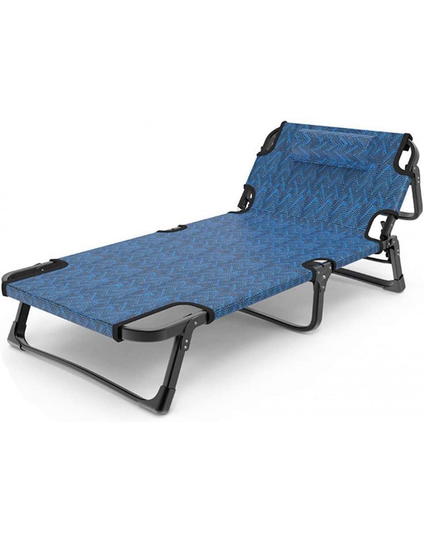 Klappbett im Freien Einfaches Klappbett Klappbett Einzelne Gästebetten Verstellbare Lounge Chair 5-Level-Matratze Feldbetten & Hängematten Farbe : Blau Größe : 190 * 68 * 30cm - B081CJCFHV