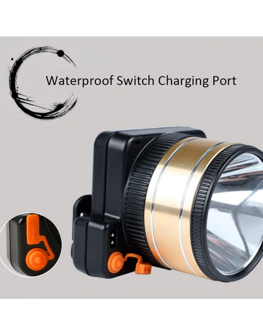 XUANLAN LED-Blendung Long-Range Wasserdichte Aufladung Hochleistungsinduktionsscheinwerfer Outdoor Riding Night Fishing Scheinwerfer Color : Warm Light Größe : Large - B07MD12RSF
