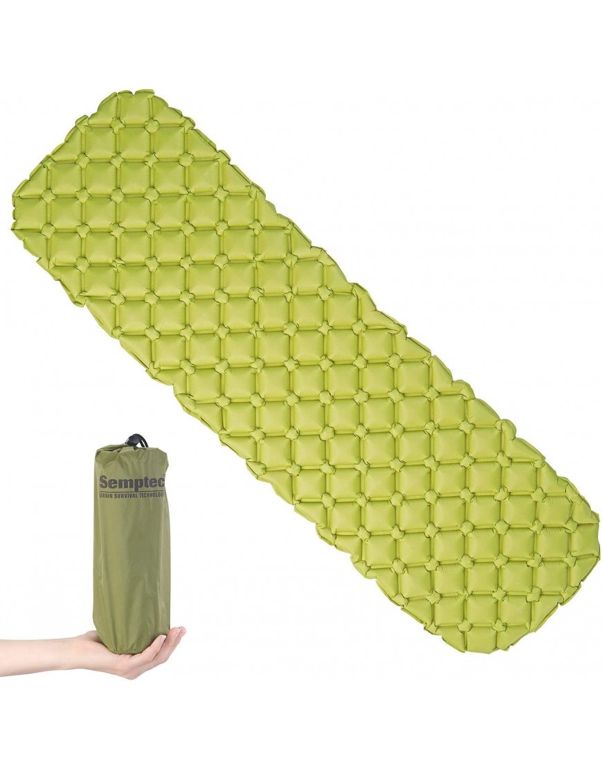 Semptec Urban Survival Technology Schlafmatte: Ultraleichte Outdoor-Luftmatratze mit Tasche schnell aufblasbar grün Isoliermatte - B07RCJ6NSQ