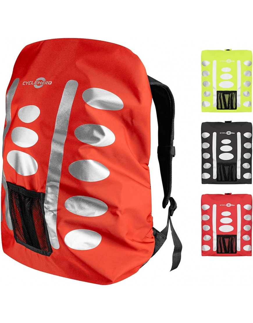 Regenschutz Rucksack verschiedene Größen Farben Regenhülle Rucksack mit reflektierenden Elementen und Extra-Tasche Wasserdichtes Regen Cover für viele Rucksack Größen 15L 25L 35L 45L 55L - B076ZRQ8ZM