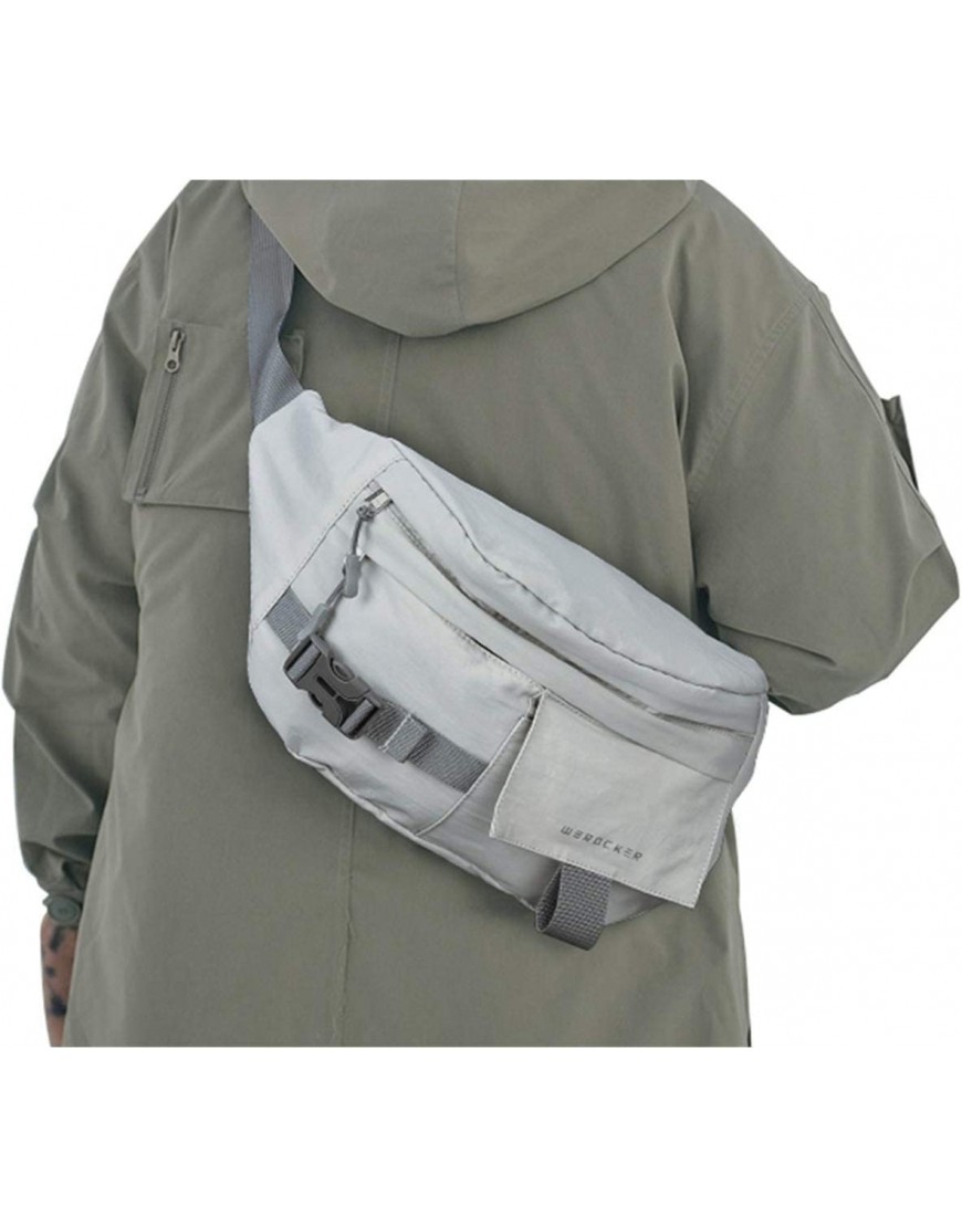 Große Gürteltasche für Herren mit 5 Reißverschlusstaschen Hüfttasche mit verstellbarem Riemen Gürteltasche für Damen modische Crossbody-Gürtel-Hüfttasche mit iPad Schwarz - B093321W4X