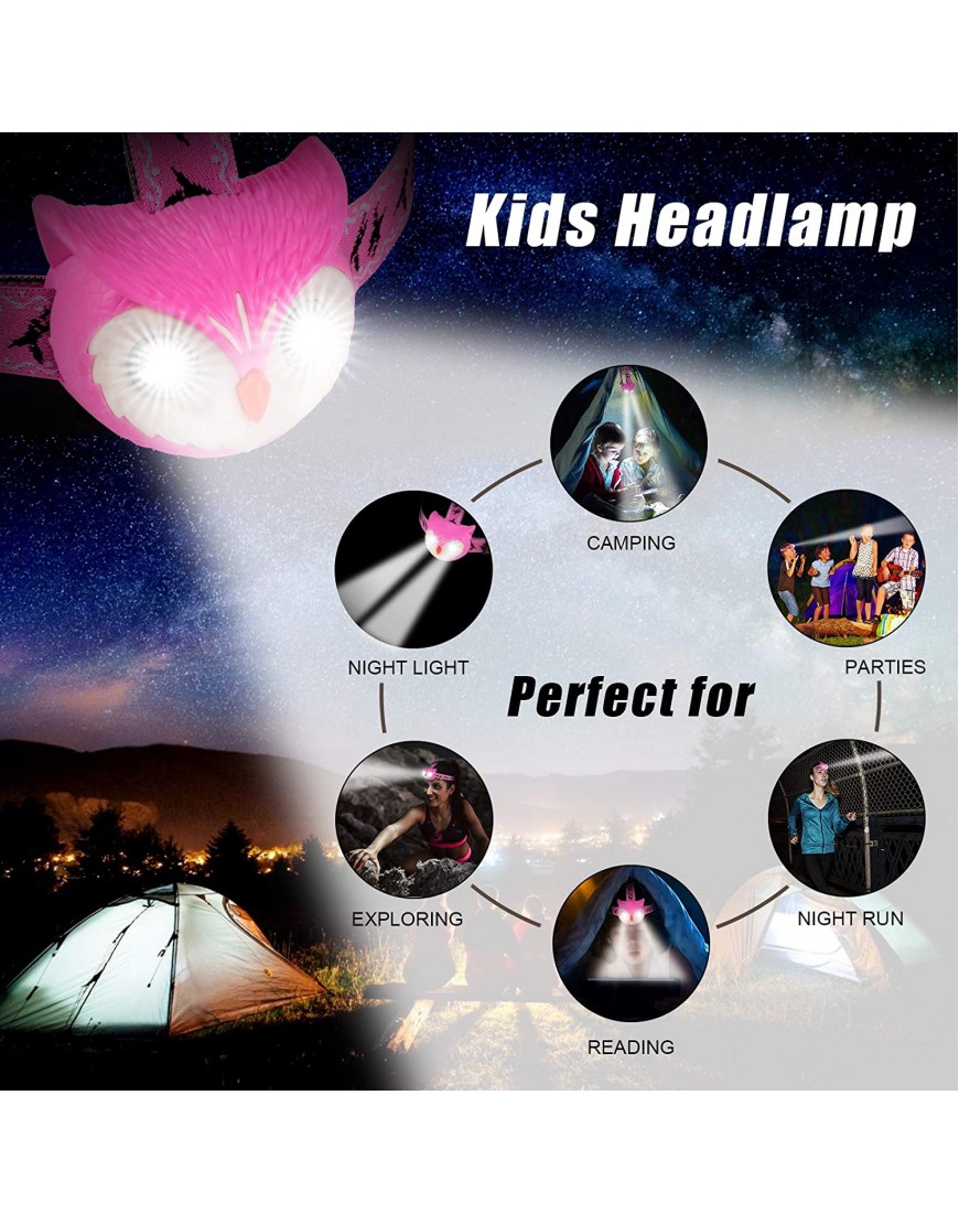 DAXIN Eule LED Stirnlampe für Kinder Eule Spielzeug LED Kopflampe mit Sound Scheinwerfer mit 3 Beleuchtungsmodi Taschenlampe für Lesen Laufen Camping Wandern Angeln 3-14 Jahr Junge und Mädchen - B08S6Q972K