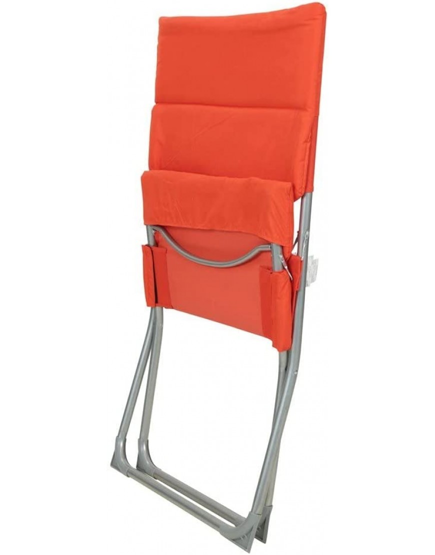 Mountain Warehouse Faltbarer weich gepolsterter Sessel leichtes Campingmöbel strapazierfähiger Hocker abwischbar tragbar für Picknicks Garten Outdoor-Bereich Orange Einheitsgröße - B07X7JHQYK