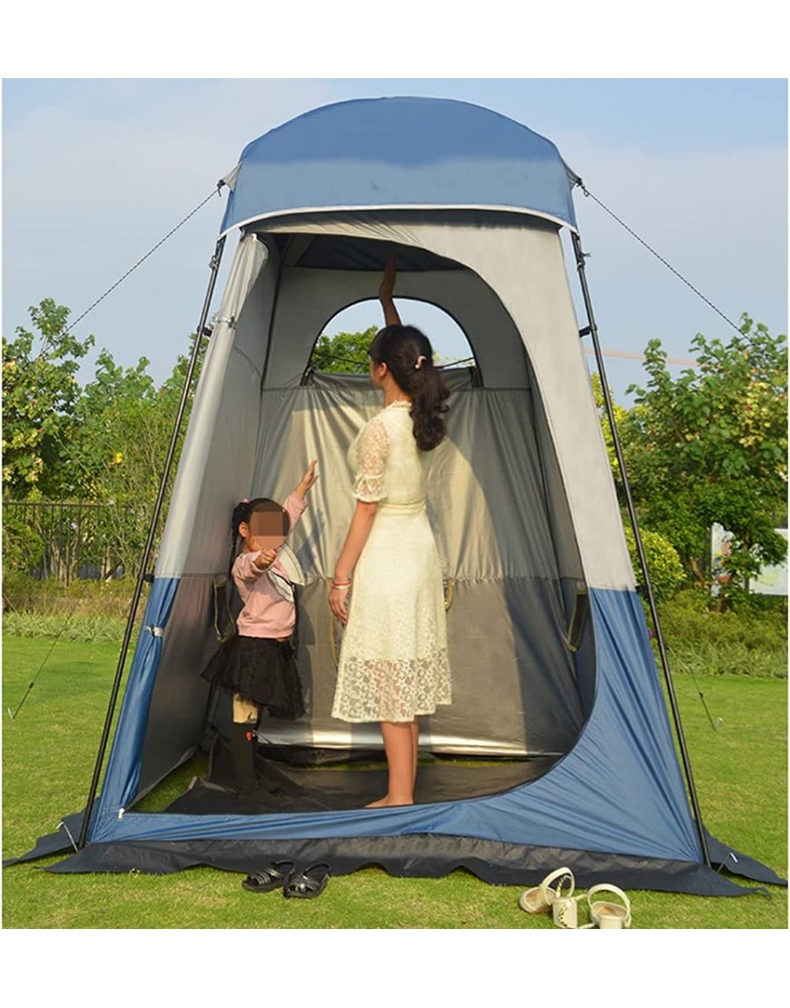 Camping-WC-Zelt tragbar Pop-Up-Dusche Sichtschutz Sonnenschutz Winddichter Sonnenschutz zum Wechseln Ankleiden Angeln Baden Lagerraum Zelte 160 x 160 x 240 cm Blau + Weiß - B0B42186P7