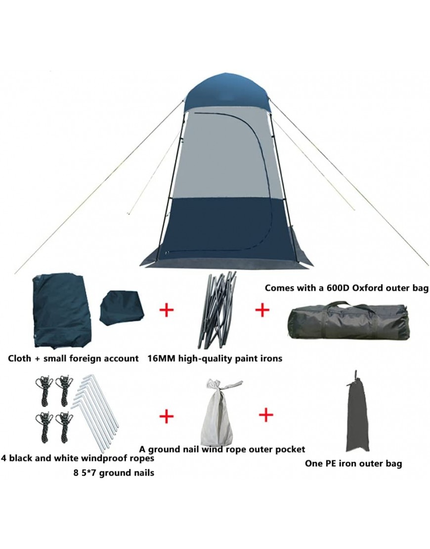 Camping-WC-Zelt tragbar Pop-Up-Dusche Sichtschutz Sonnenschutz Winddichter Sonnenschutz zum Wechseln Ankleiden Angeln Baden Lagerraum Zelte 160 x 160 x 240 cm Blau + Weiß - B0B42186P7