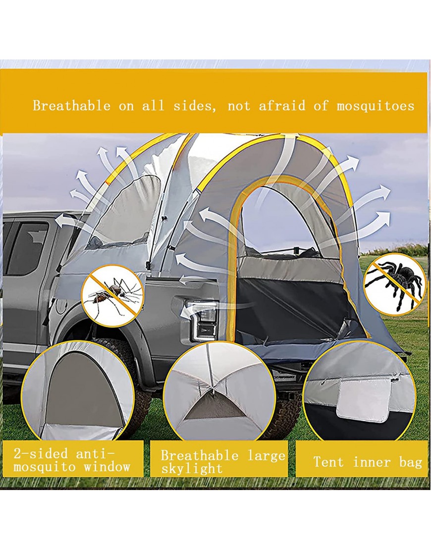 Pickup-Truck-Zelt Auto-Heckklappenzelt wasserdichte PU2000-mm-Doppelschicht-Autobett-Lagerzelte für Minivan-Outdoor-Selbstfahrer-Camping-Party-Wandern - B0B41YCDQC
