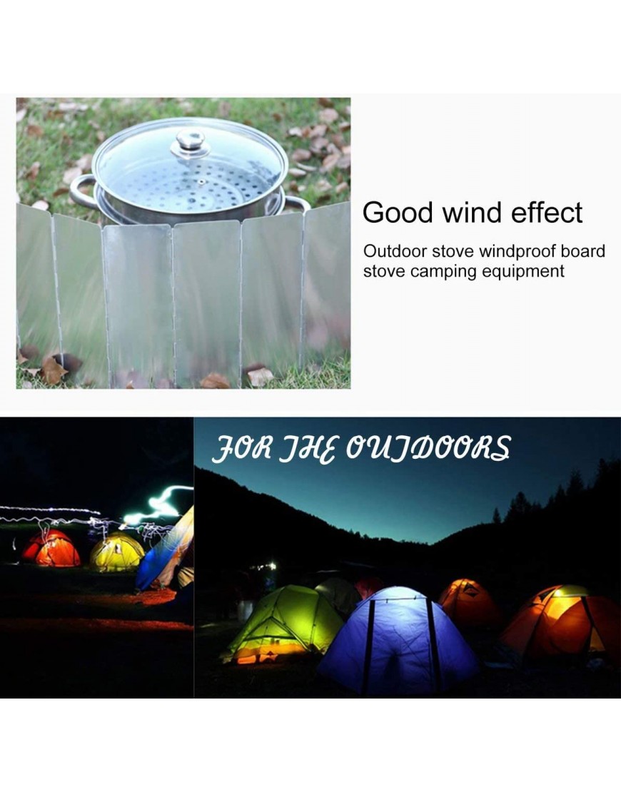 Sunnyflowk Vergrößerte tragbare faltbare Windschutzscheibe aus Aluminiumlegierung für Campingkocher Ultraleicht für Outdoor Camping Rucksackreisen Silber - B085PYSXFB