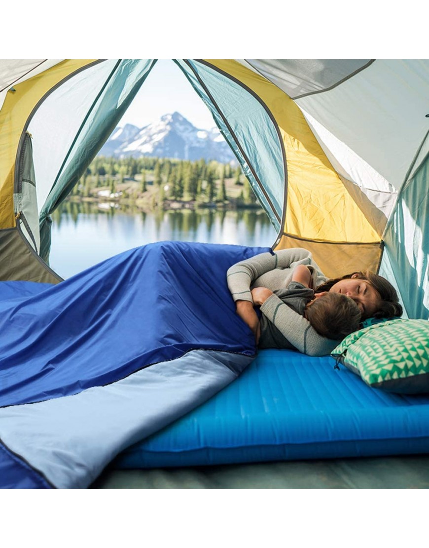 Glymnis Schlafsack Deckenschlafsack Ultraleicht klein warm Sommerschlafsack 210x75 cm für Outdoor Camping Kapuze Wandern mit aufblasbarem Kopfkissen und Kompressionsbeutel - B07RXTC8DG