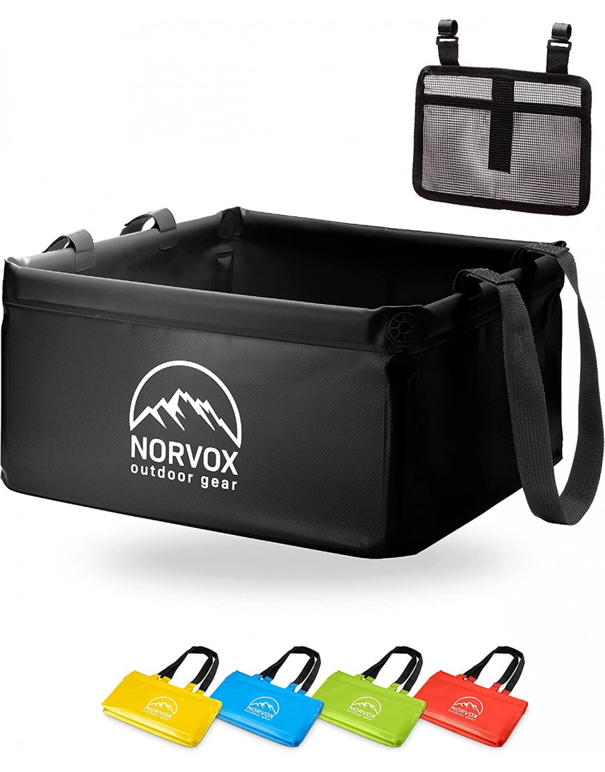 NORVOX Outdoor Faltschüssel 15L oder 20L – schwarze faltbare Schüssel Universell als Camping Spülschüssel Waschschüssel Spülwanne zum Abwaschen oder als faltbarer Eimer - B09QHWR535