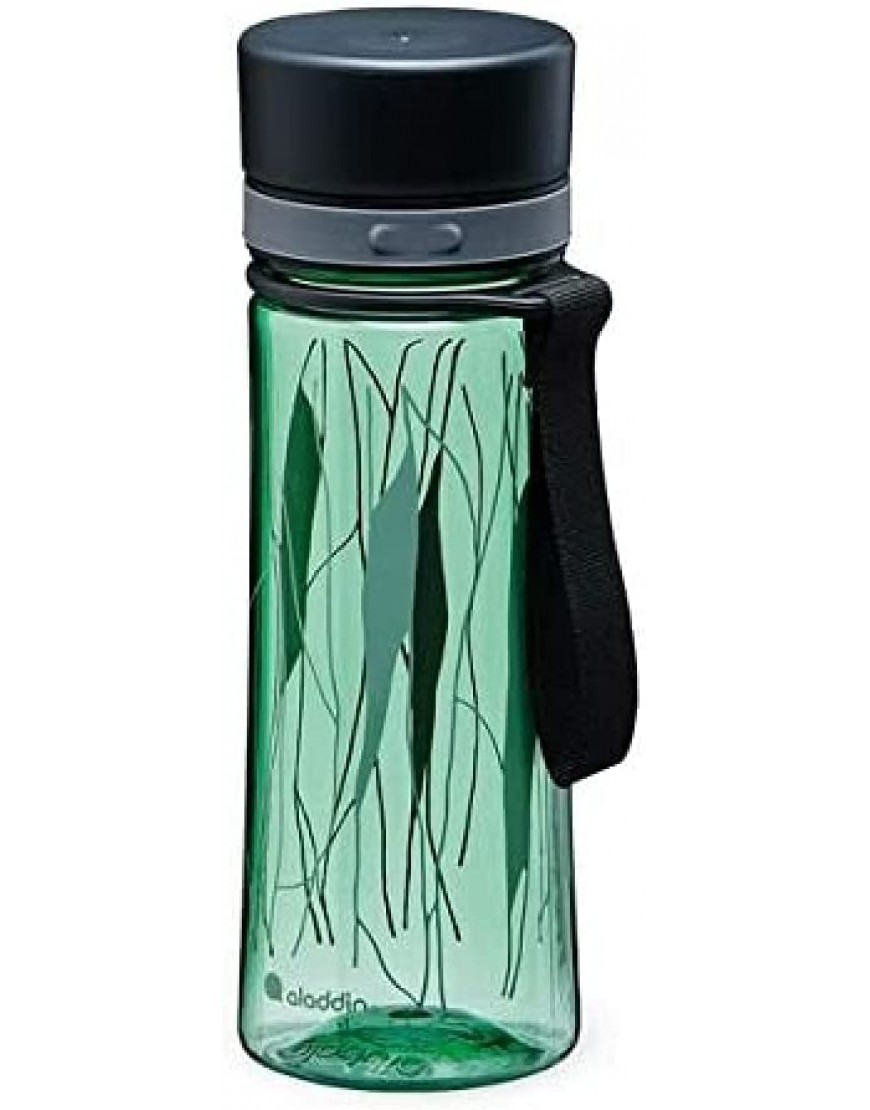 Aladdin Aveo Wasserflasche 0.35L Basil Green Leaf Print – Auslaufsicher Weite Öffnung für leichte Befüllung BPA-Frei Glatte Trinktülle Geruchs- und Fleckenfest Spülmaschinenfest - B08THY8J6X