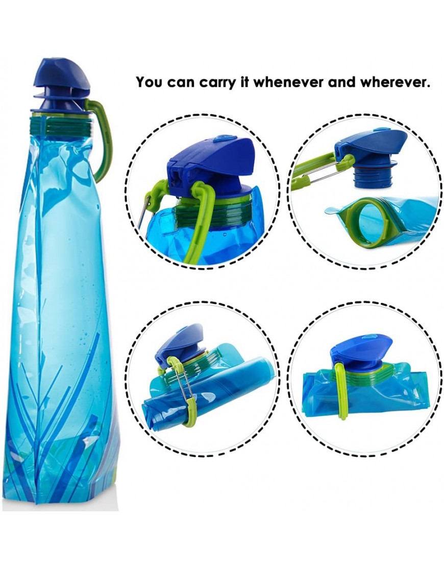 maxin Faltbarer Wasser-Flaschen-Satz von 3 Flexible zusammenklappbare Wiederverwendbare Wasser-Flaschen für das Wandern Abenteuer das Reisen 700ML. - B01NA7KJYS