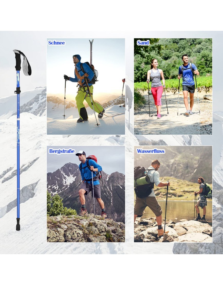 Wanderstöcke Trekkingstöcke,RANJIMA Premium Carbon Wanderstöcke,Walking Stöcke,Trekkingstöcke für Damen Herren,Walking-Stöcke für Bergsteigen Wandern mit Tragetasche - B09Q35VZJT