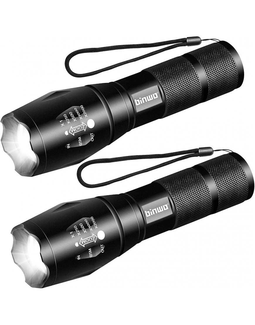 LED Taschenlampe Extrem Hell Mini taschenlampe 3000 lumen Zoombar Professional Wasserdicht Taktische Taschenlampen LED für Camping Outdoor Wandern 2 Stück - B082X4M1C3