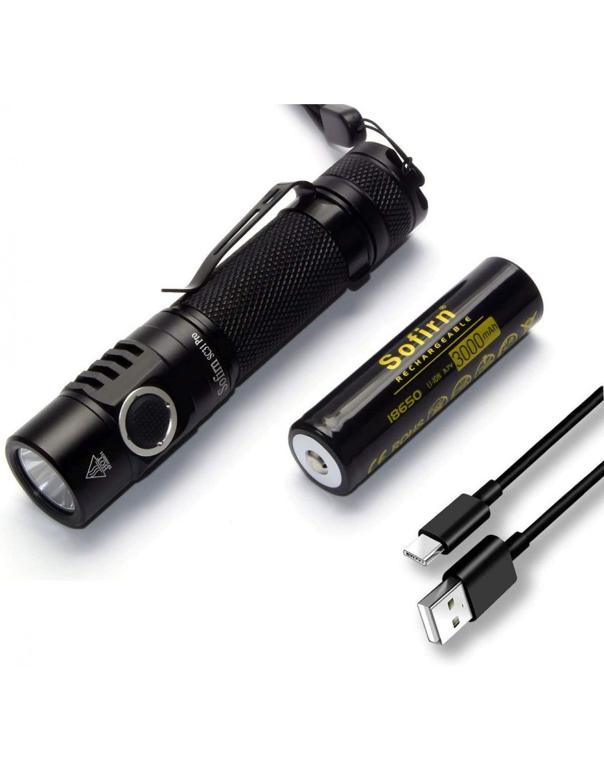 Sofirn SC31 Pro Led Taschenlampe Superhell 2000 Lumen SST40 LEDs USB wiederaufladbar handlicht Anduril UI 6 Leuchtstufen wasserdicht Memory Funktion mit 18650 Akku für Outdoor Sport Wandern Camping - B08FM6MZQ6