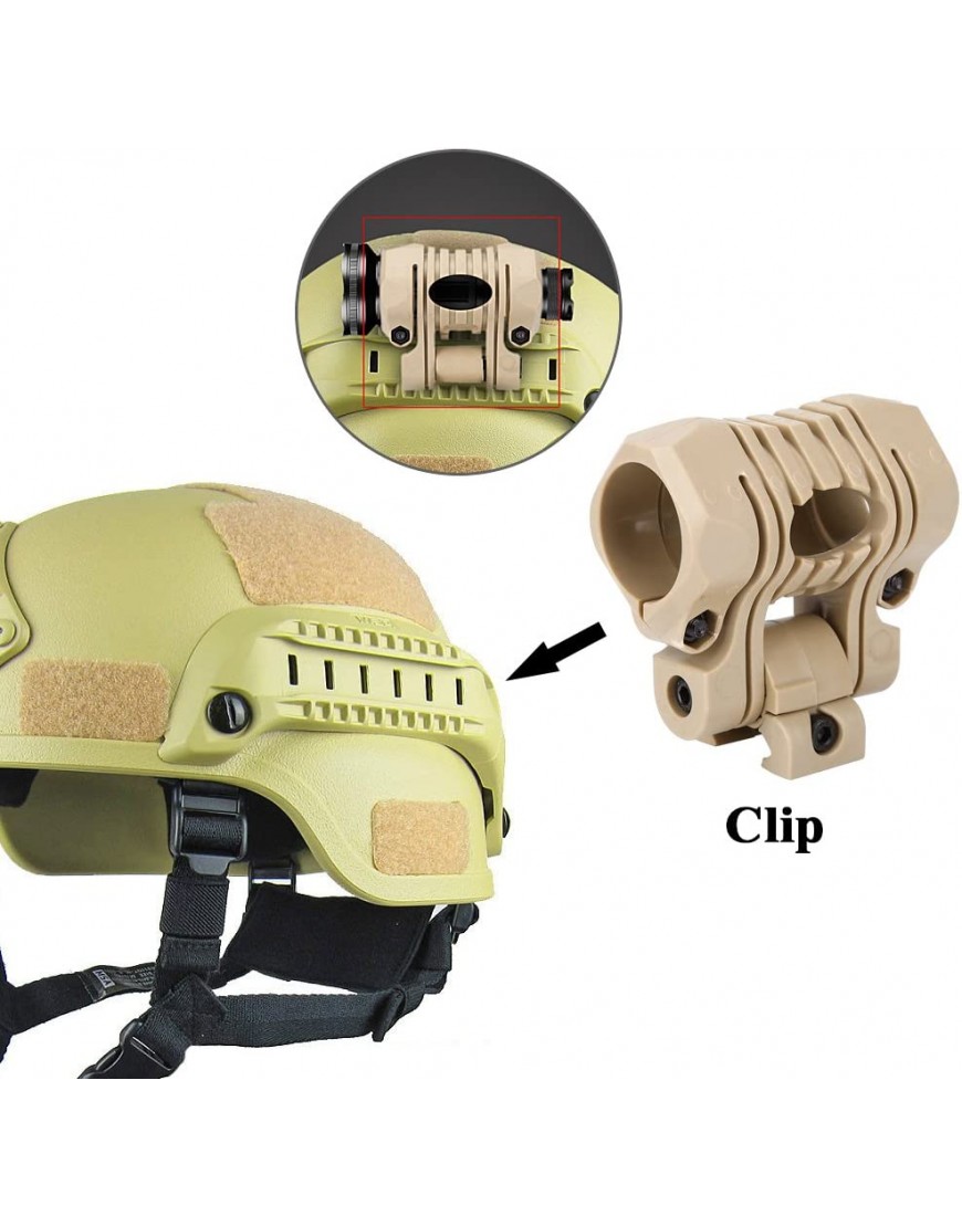 Taschenlampenklemme Kunststoff-Schnellwechselclip für Taschenlampenzubehör für Schnellen Helm Hellbraun - B08CKKG8BC