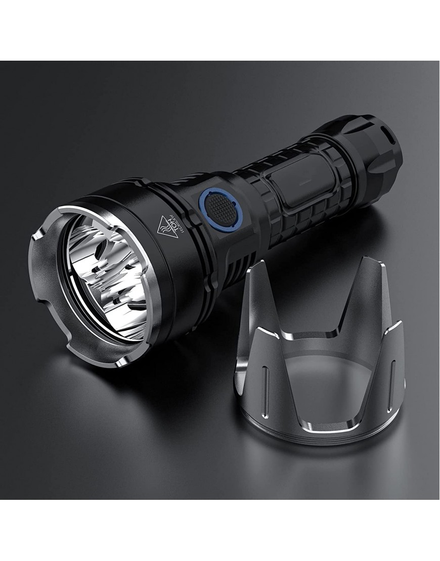 Wiederaufladbare Taschenlampe tragbar leistungsstarkes Licht mit extra Edelstahl-Lünette Betriebsanzeige für Innen- und Außenbereich Nachtreiten Angeln Camping-Zubehör - B09WB19TRW