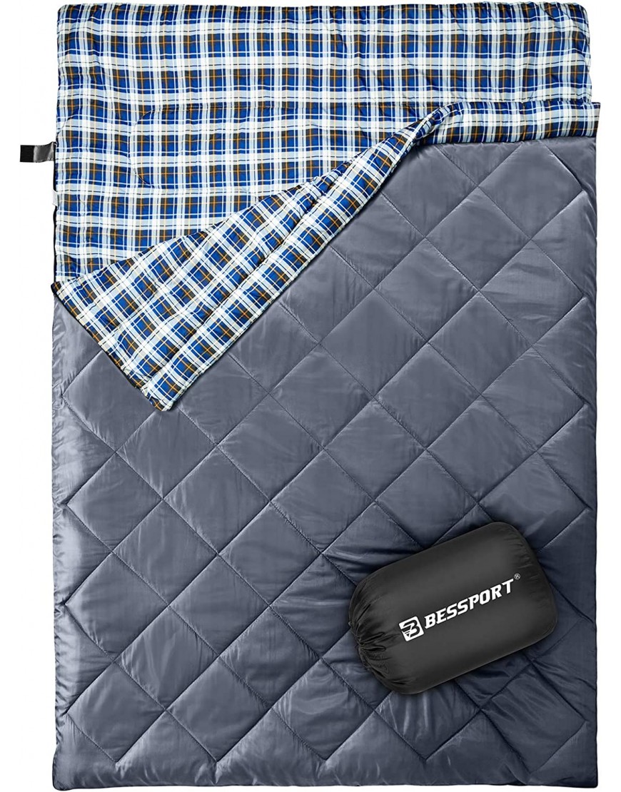 Bessport Doppelschlafsack 3-4 Jahreszeiten schlafsack für 2 personen 5 ℃ Erwachsene Deckenschlafsack Winter Kann in zwei einzelne Schlafsäcke geteilt werden Leicht wasserdicht geeignet für Outdoor und Camping - B09KC7R2T3