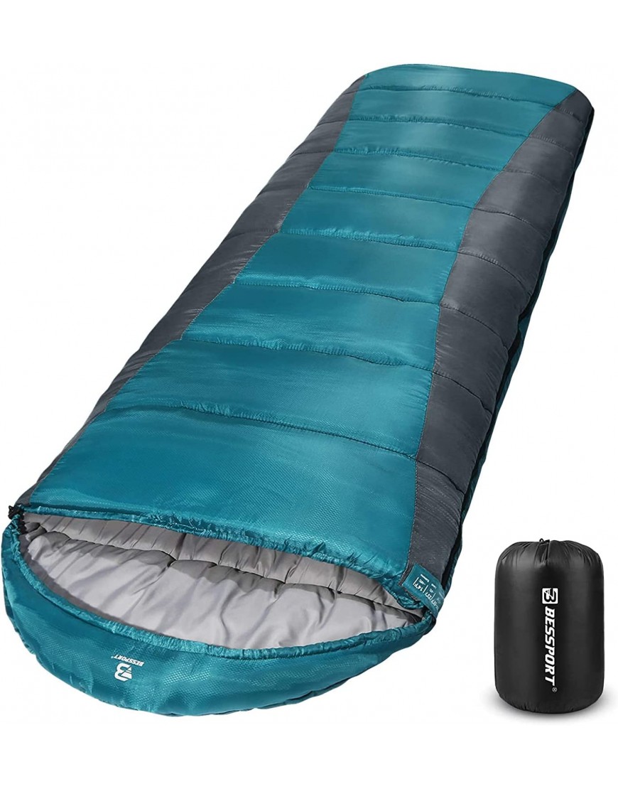 Bessport Schlafsack für Camping 3-4 Jahreszeiten -8 °C 20°C | Winter Schlafsack Leichtgewichtig Wasserdicht und Warm für Erwachsene,Rucksackreisen,Camping Wandern und Reisen - B09KC8858J