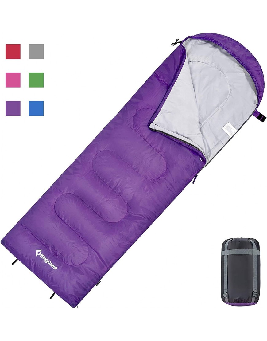 KingCamp Schlafsack Deckenschlafsäcke Leichtgewicht Warm Outdoor Kinder & Erwachsenen 3-4 Jahreszeiten für Camping Wandern mit Tragetasche - B01GROTW1U