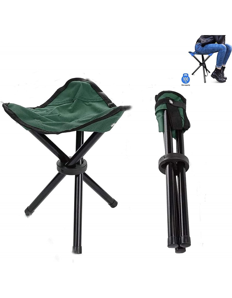 CYYMY 3 Stück Mini Freien Klappstuhl Ultra Light Wandern Angeln Camping Stuhl Tragbare Sitzhocker Mit Aufbewahrungstasche Rucksack Campingausrüstung,Grün - B097BYJHC9