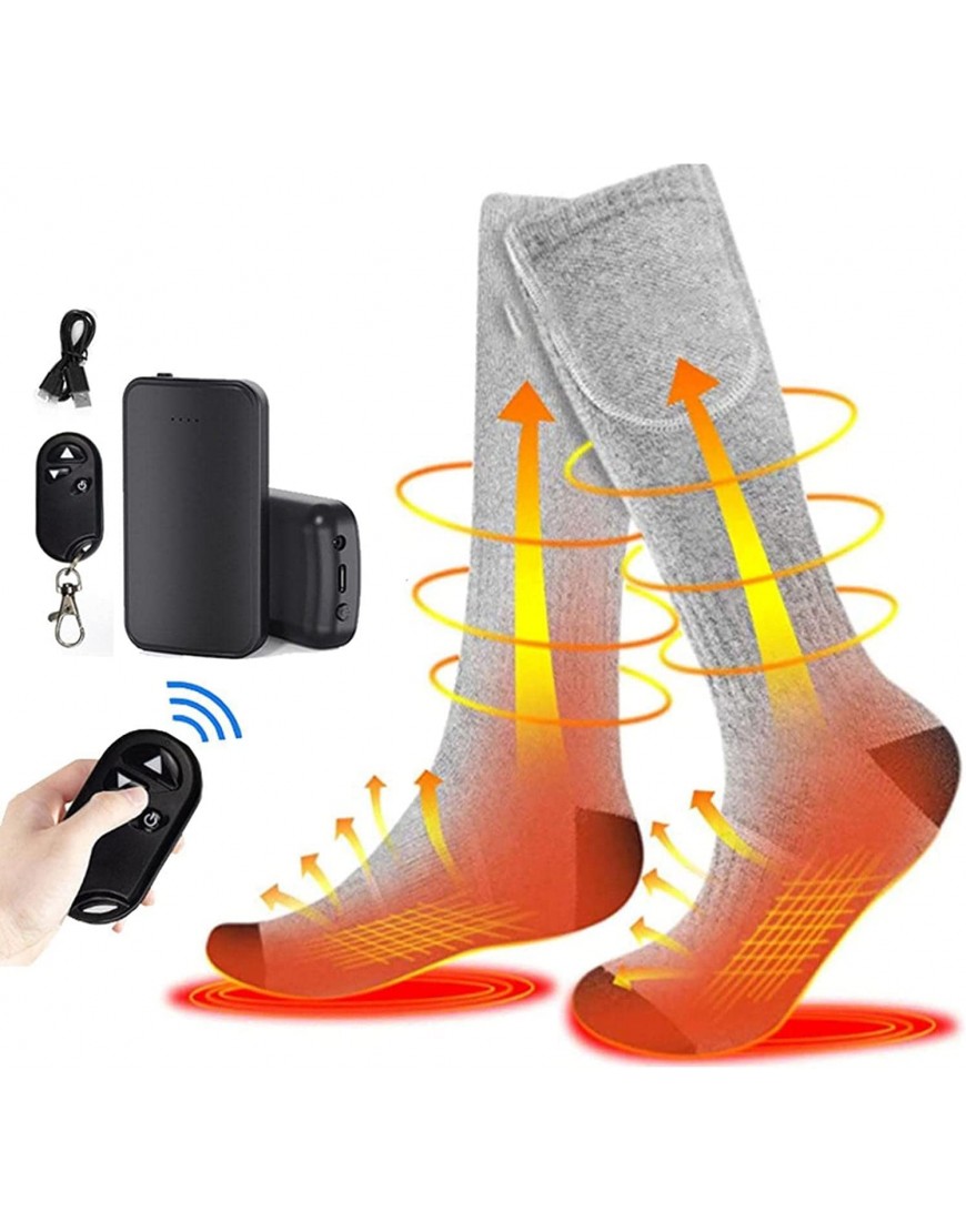 Beheizte Socken für Männer und Frauen Elektrische Socken mit 4000mAh Akku Elektrisch beheizbare Socken Fußwärmer 4 Heizstufen Thermosocke bis zu 18H Wärme - B0B41Z1VX2