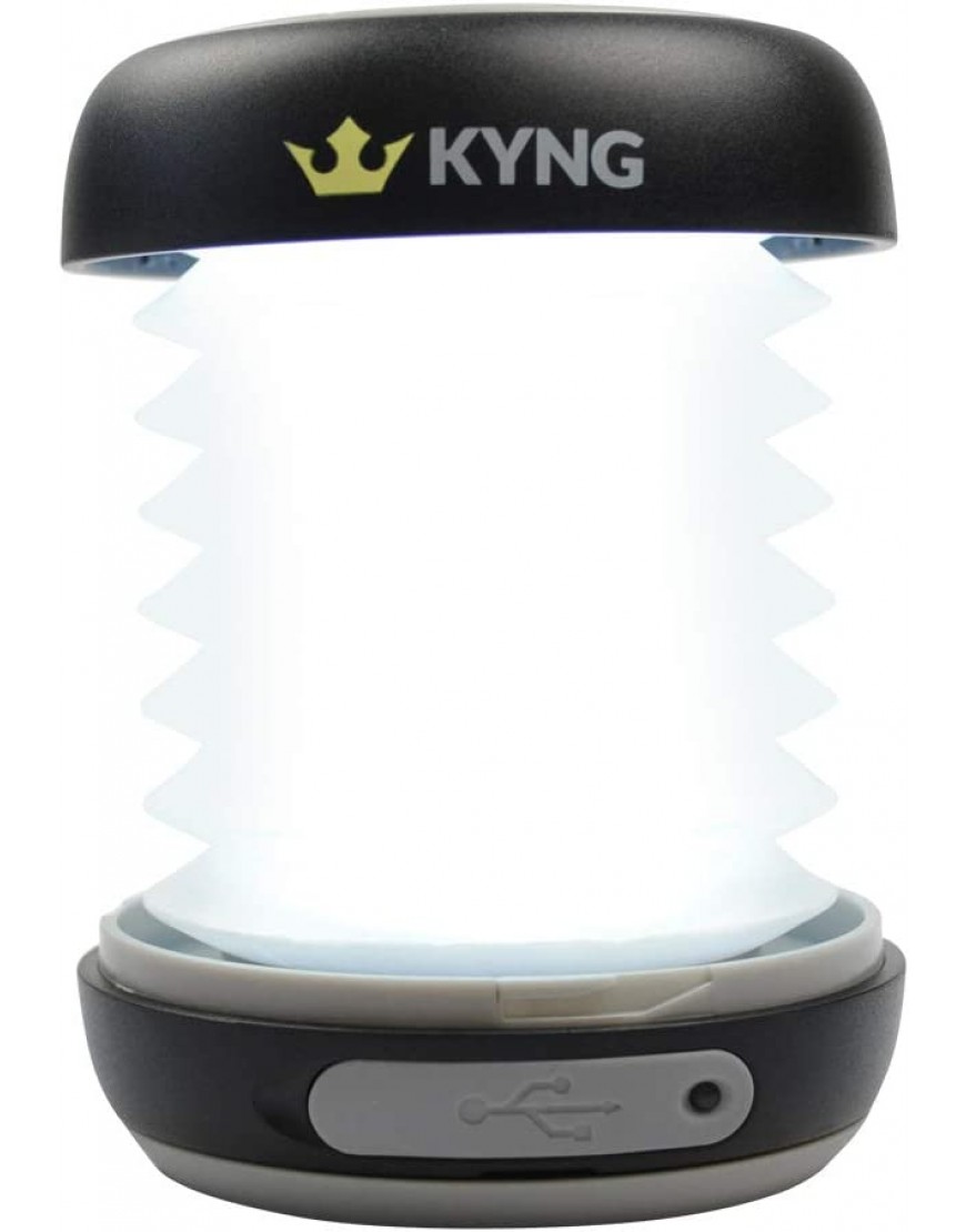 KYNG Wiederaufladbare LED-Laterne zusammenklappbar für Camping Outdoor Notfall integrierte Powerbank Notfall-Ladegerät Handy wasserdicht Taschenlampe Outdoor-Wandern USB-Ladegerät Solarpanel - B079R4W8RN