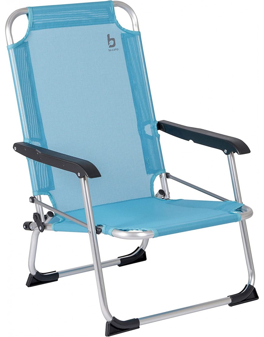 Aluminium Klappstuhl Camping Stuhl hellblau Gartenstuhl Campingstuhl mit Armlehne Sitzhöhe 25 cm klappbar bis 100 kg Regiestuhl blau - B092JHXYL4