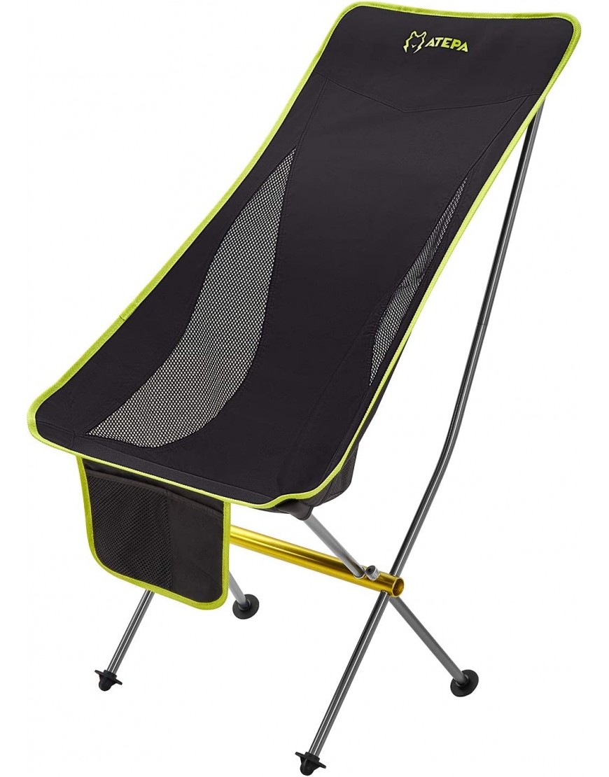 ATEPA Campingstuhl Chair Klappstuhl mit hoher Rückenlehne Kompakt Ultraleicht mit Tragetasche für Camping Wandern Strand Fischen Outdoor Max Hold bis 120 kg - B08MJ4ZF24