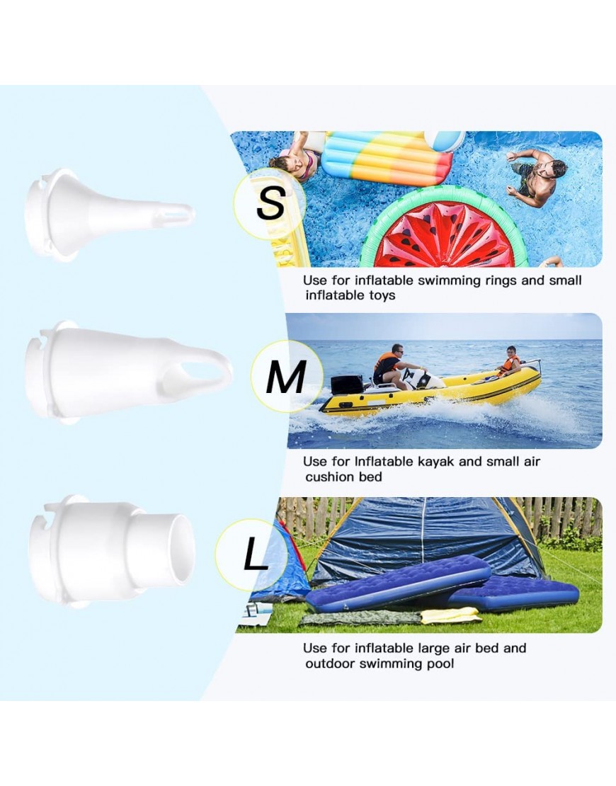 Elektrische Luftpumpe für Schlauchboote tragbare Luftmatratzenpumpe für Schwimmringe Luftmatratzen Schwimmbecken Dual-Modus-Luftpumpe - B085GGX57P