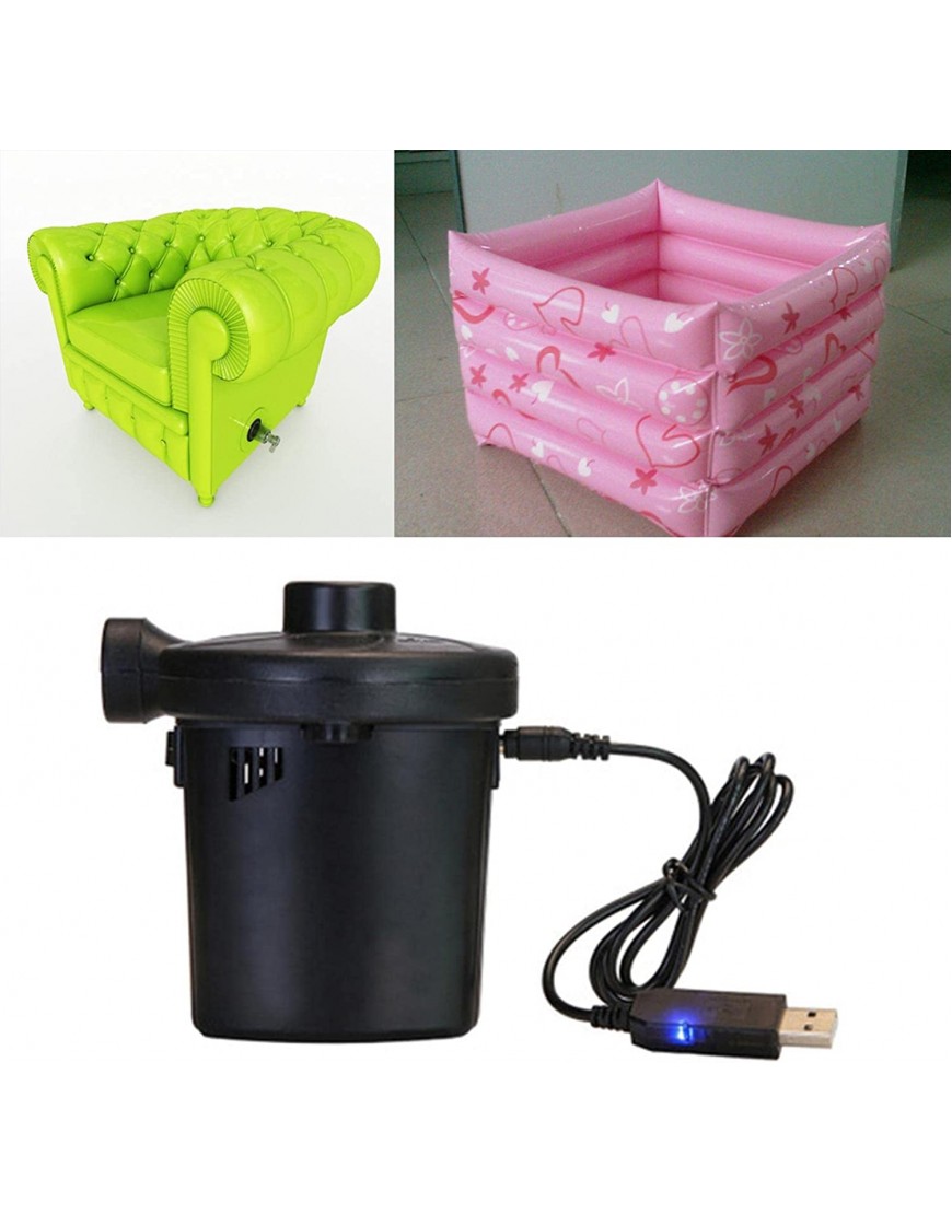 Rubeyul Elektrische Luftpumpe Wiederaufladbare Luftpumpe USB luftpumpe mit 3 Luftdüse Eingebauter Akku 1200mAh für Luftmatratze Floßbett Boot Pool Spielzeug Kinderpool Schnellbefüllbarer - B096RSDJ1M