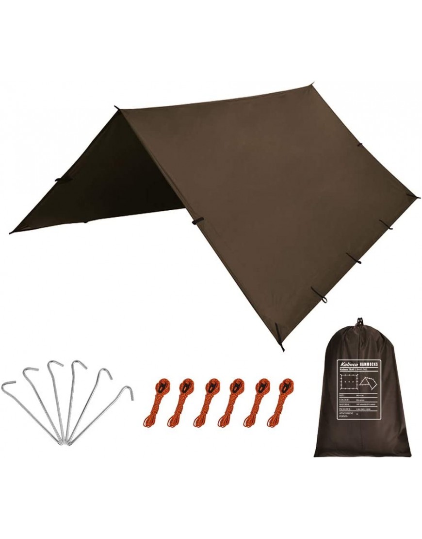 KALINCO Zeltplane Tarp für Hängematte Regenschutz Sonnensegel für Ourdoor Camping Wasserdicht Anti-UV - B089NYDD7Q
