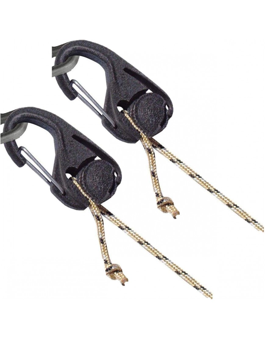 Rope Tightener Carabiner Rope Tightener,Adjuster for Tents and Tarps one Hand Control Tie Down Cam Mechanism for Camping Hiking Backpacking Black 2pcs - B091F8W4SY
