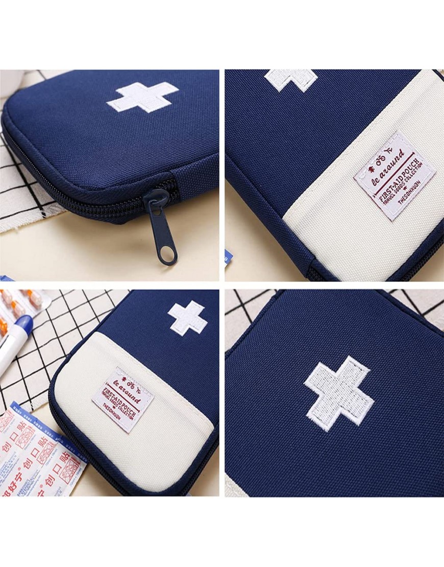 2 Stück Medikament Tasche Mini Erste Hilfe Tasche Leer Tragbare Mini Erste-hilfe Set Notfalltasche für Notsituationen zu Hause im Büro auf Reisen beim Wandern Camping Blau Pink Groß - B0967FWZ6G