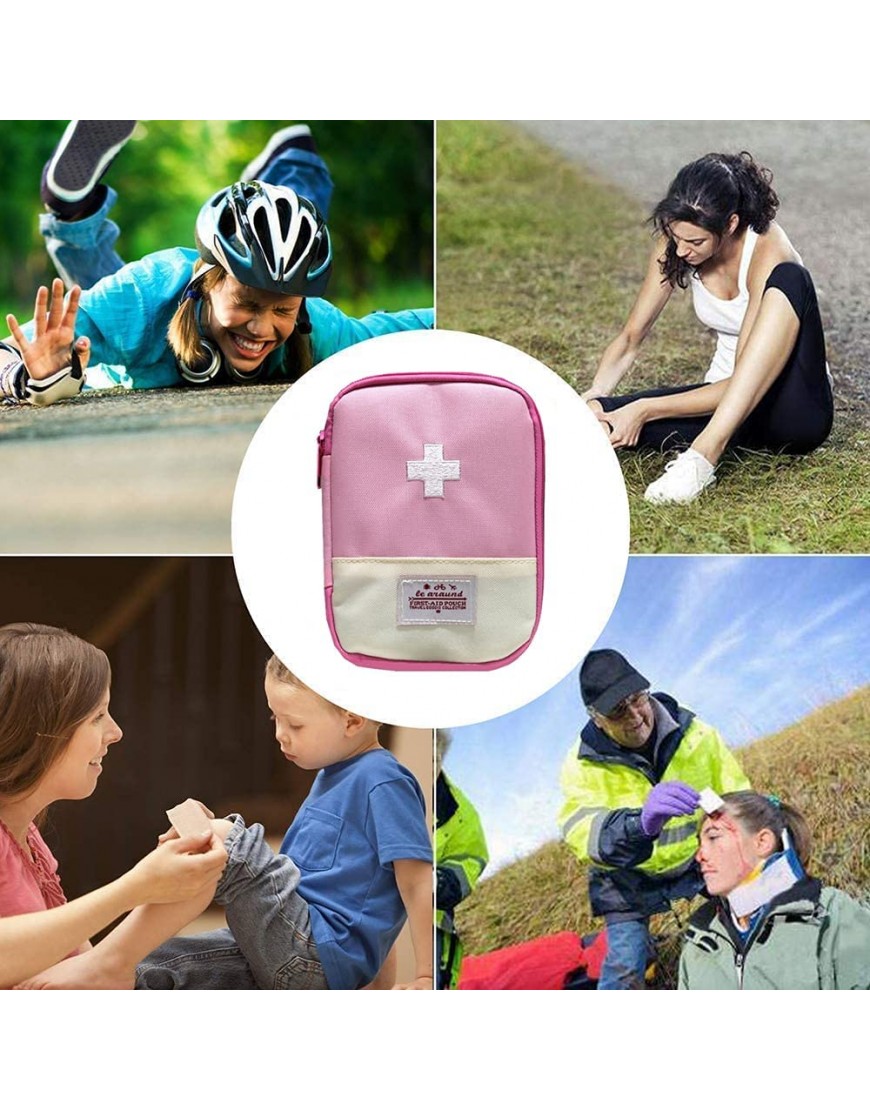 2 Stück Medikament Tasche Mini Erste Hilfe Tasche Leer Tragbare Mini Erste-hilfe Set Notfalltasche für Notsituationen zu Hause im Büro auf Reisen beim Wandern Camping Blau Pink Groß - B0967FWZ6G