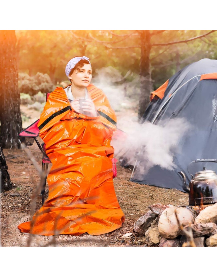 CestMall Notfallzelt 2er Biwaksack Survival Schlafsack warm Outdoor Tube Zelt wasserdicht leicht hitzeabweisend Kälteschutz Ultraleicht Rettungszelt für Camping im Freien und Wandern 90 * 120cm - B07TVCJCFY