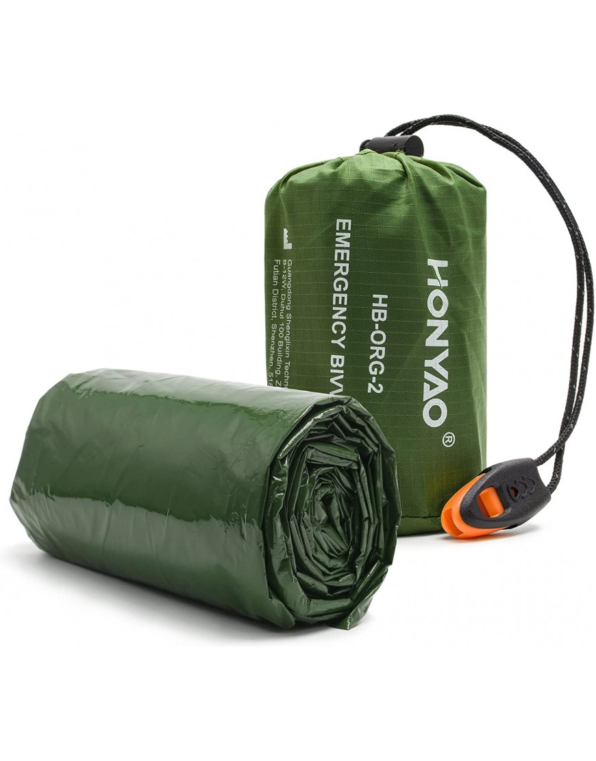 HONYAO Notfalldecke Schlafsack Survival Biwaksack Erste Hilfe Rettungsdecken Wasserdicht Notfallzelt Ultraleicht Hitzeabweisend Kälteschutz für Outdoor Camping Wandern - B09GM9CD4X