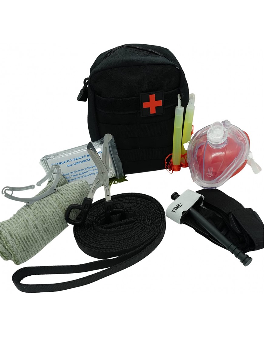 Lindkind Verbandskasten Ergänzung Erste Hilfe Zusatz Set Outdoor First Aid Kid Notfallset Survival Kit mit Israeli Bandage u. Tourniquet Erste Hilfe Set - B09SBWQ8GW