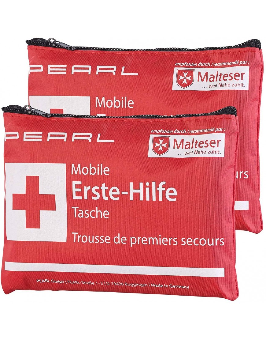 PEARL Verbandstasche: 2er-Set Mobile Erste-Hilfe-Taschen wasserabweisend je 24-teilig Verbandtasche - B085BF3T1F