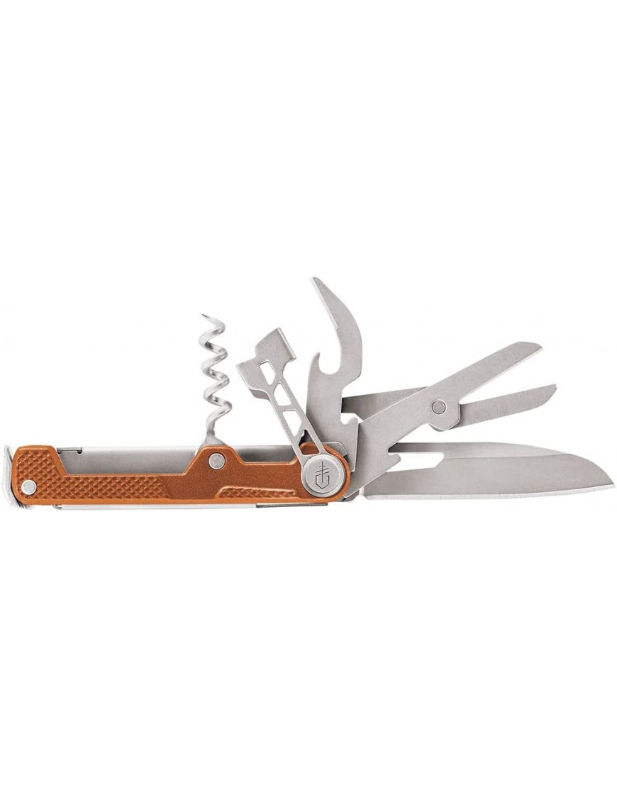 Gerber Multifunktionswerkzeug mit 8 Funktionen Messer mit glatter Klinge ArmBar Cork Orange Edelstahl Aluminium 30-001582 - B082BKCL7K